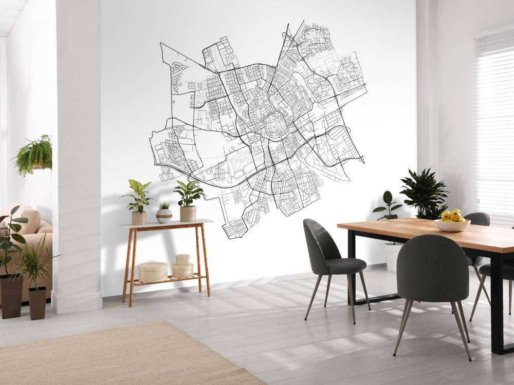 Map of Groningen, white