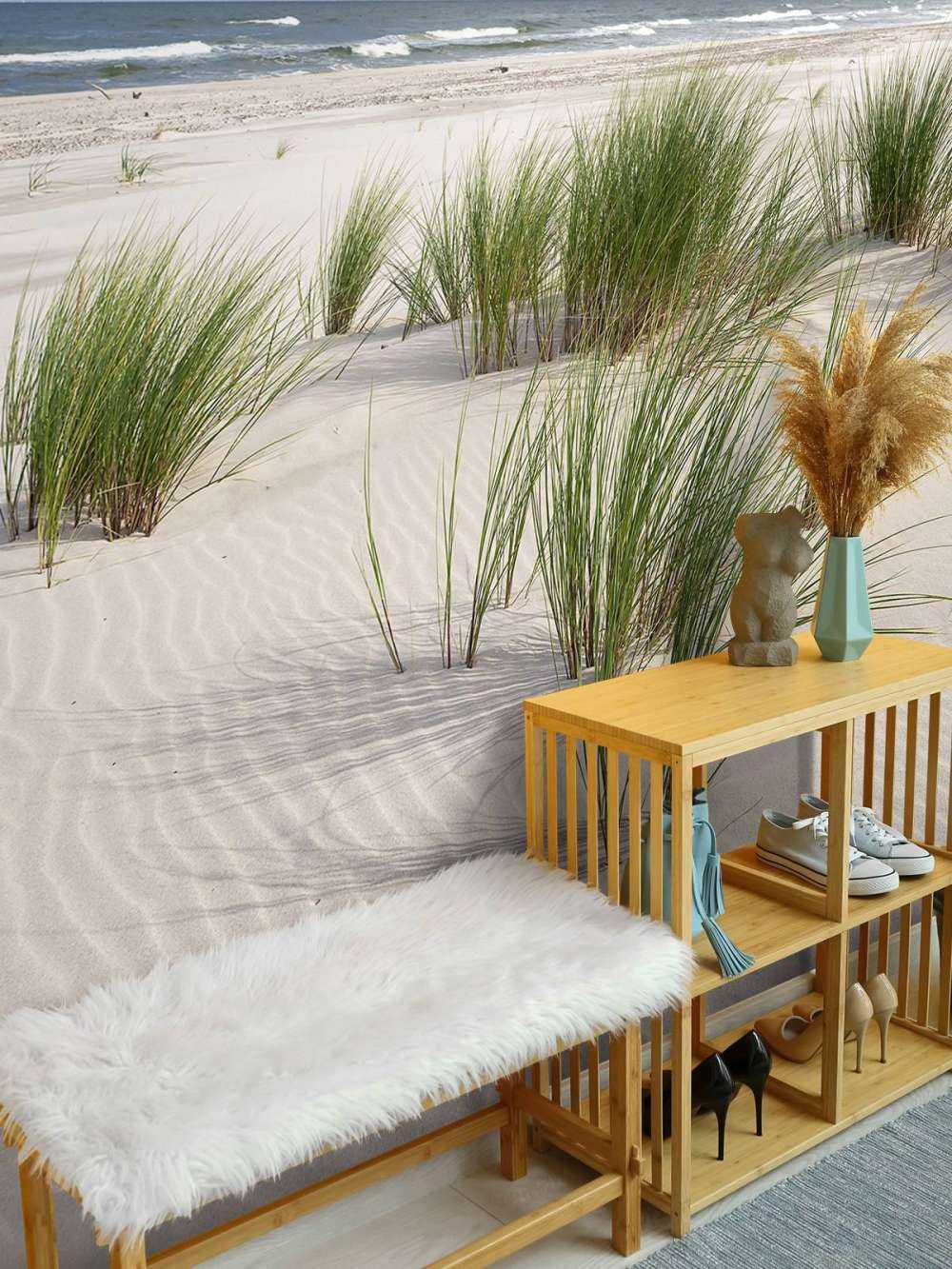 Beach with dune plants