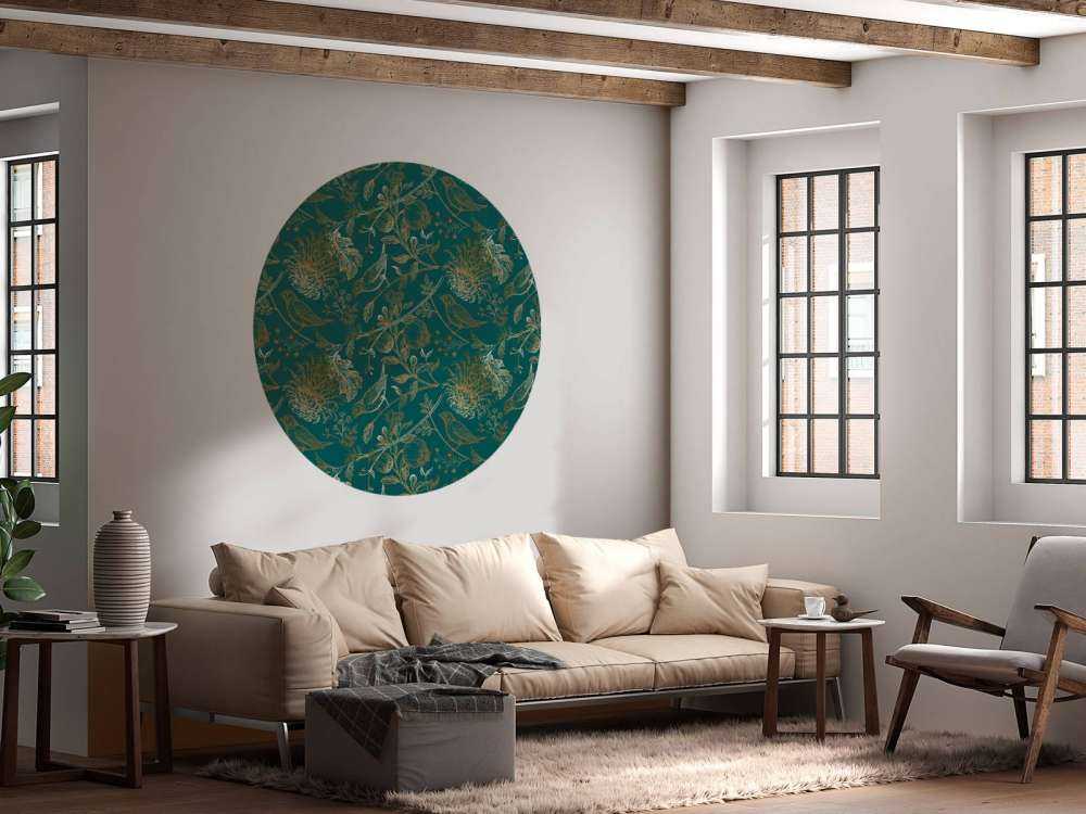 Chrysanthemum and bird pattern