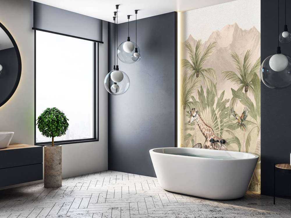 Mountain scenery with animals