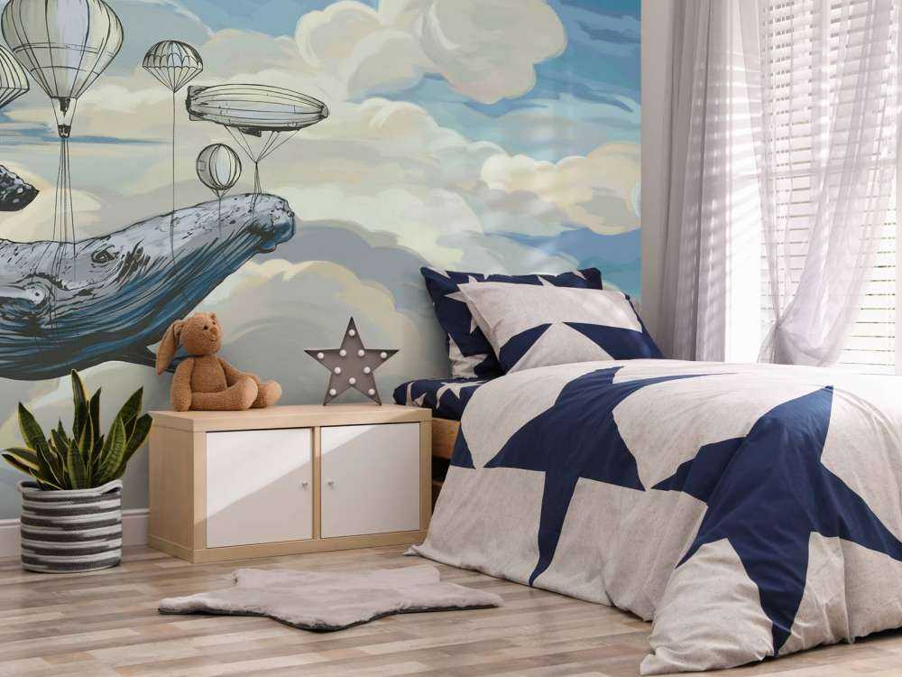 Hot air balloons with a whale