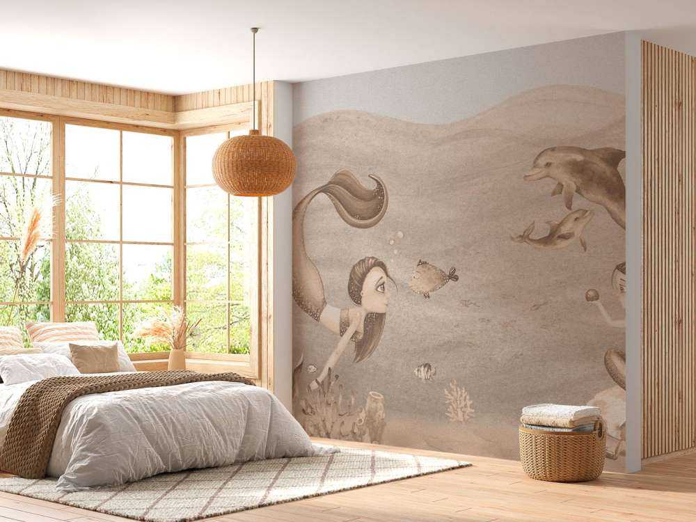 Mermaid world in taupe