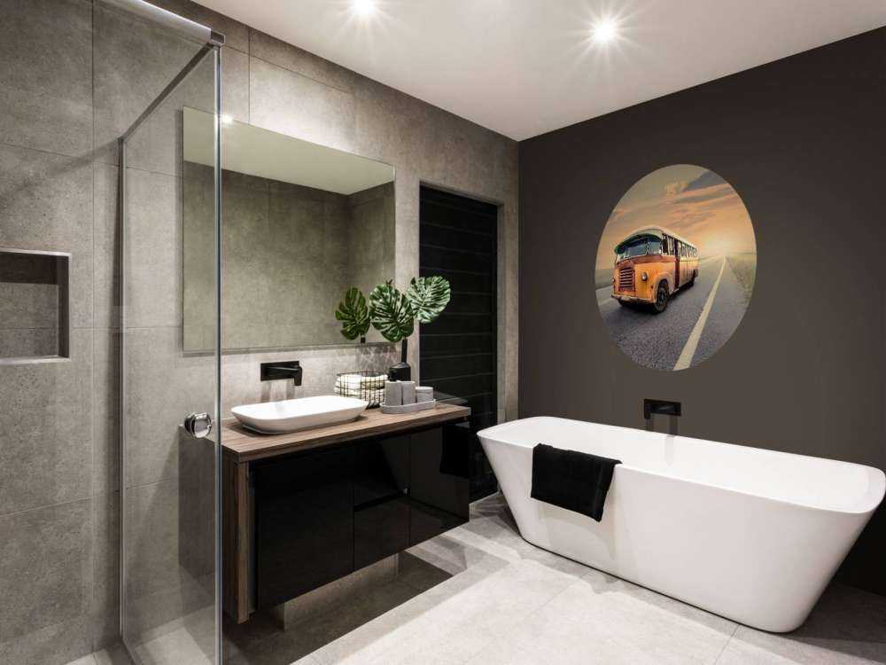 Bus on a deserted road