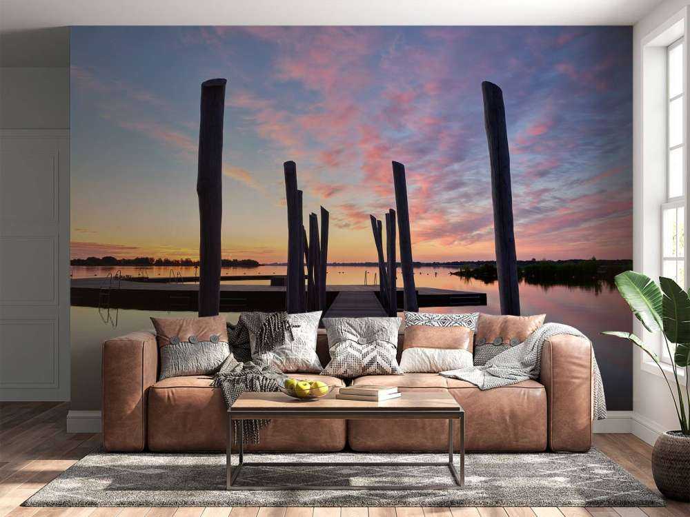 Sunrise at swimming dock