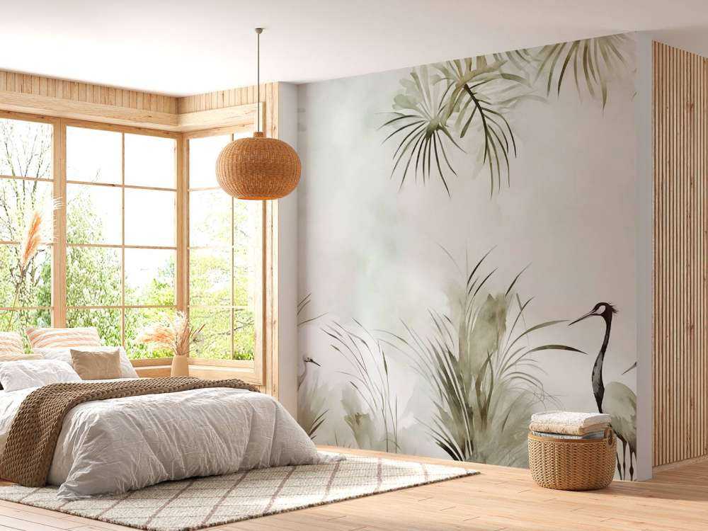 Cranes in Field Green