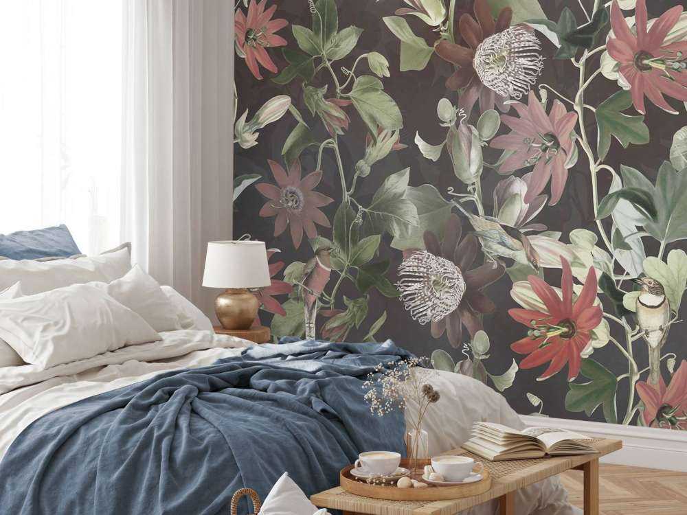 Seven Birds in Enchanted Foliage - Midnight Bloom