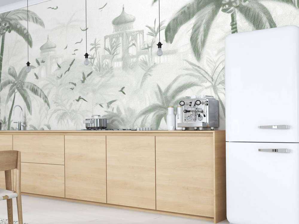 Oriental Garden at Dawn, green