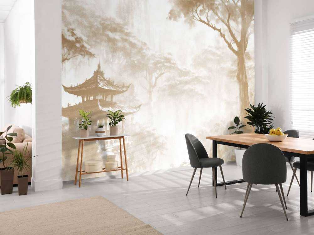 Misty Oriental Pavilion, taupe