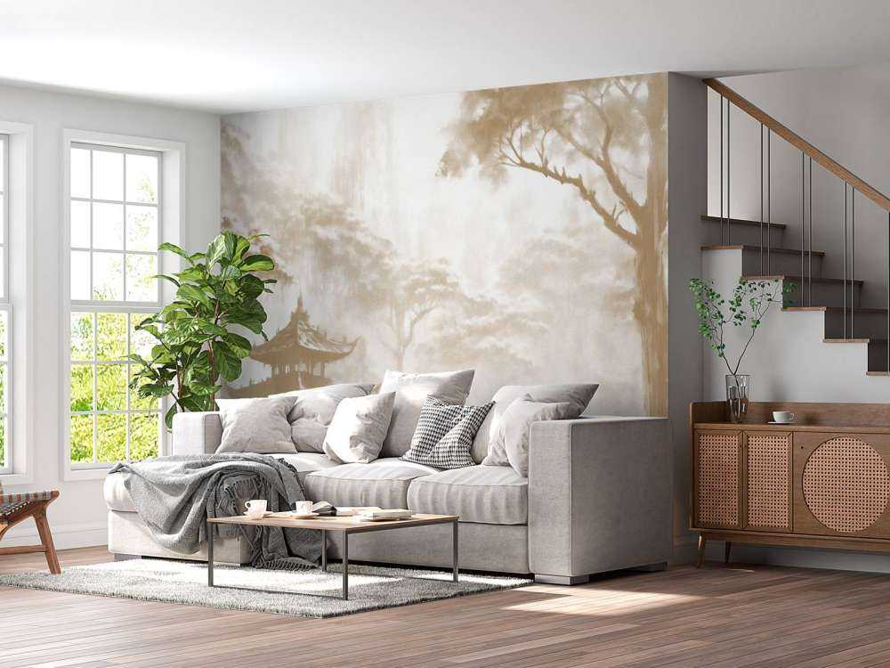 Misty Oriental Pavilion, taupe