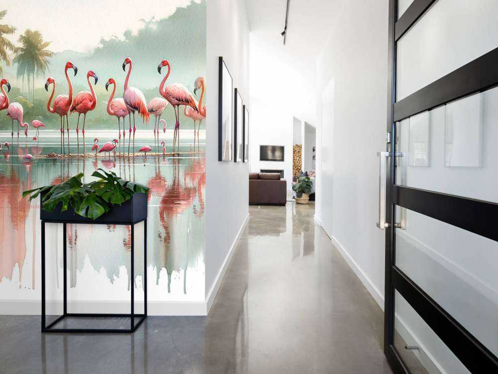 Morning Reflections of Flamingos