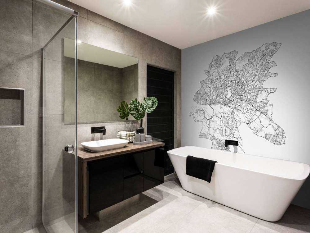 Map of Hamburg, white 