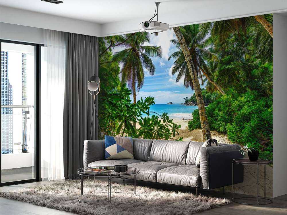 Beach between the palms