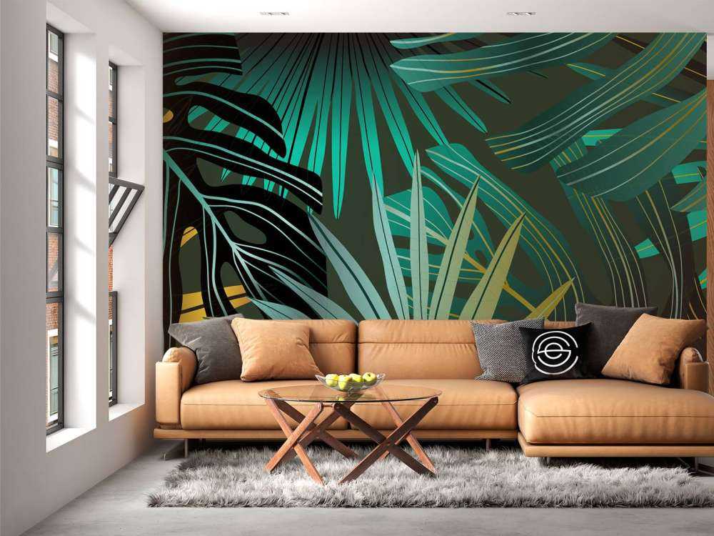 Panorama tropical leaves