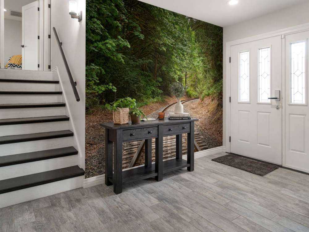 Railway line through the forest