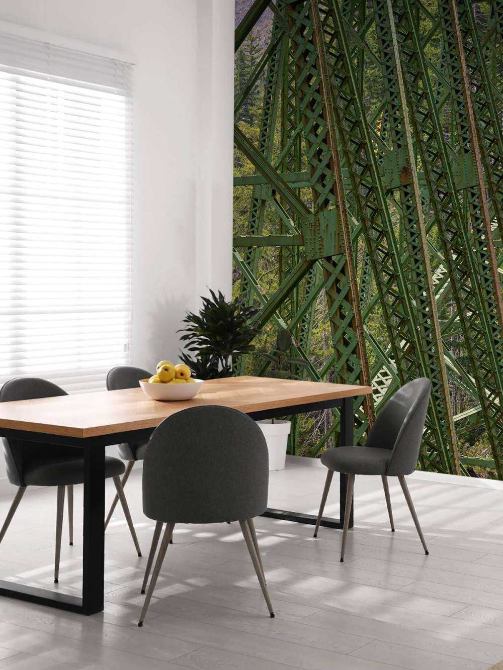 Steel structure old railway bridge