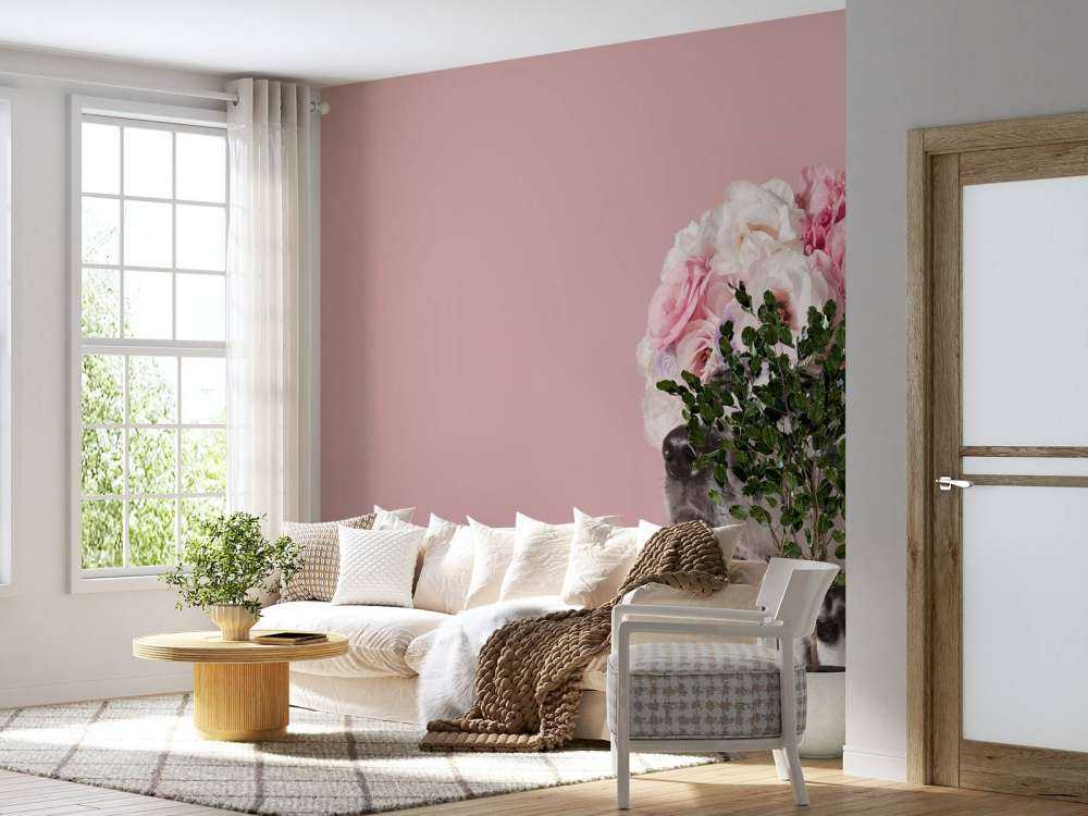 Dalmatian with colored flowers