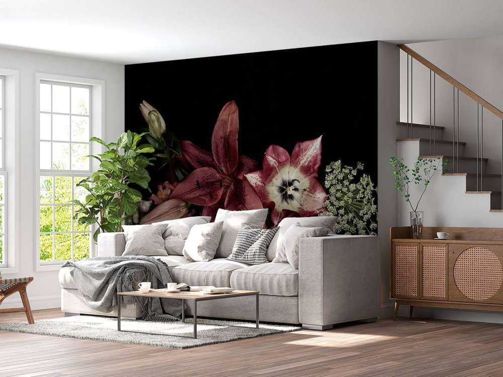 Composed colourful flowers