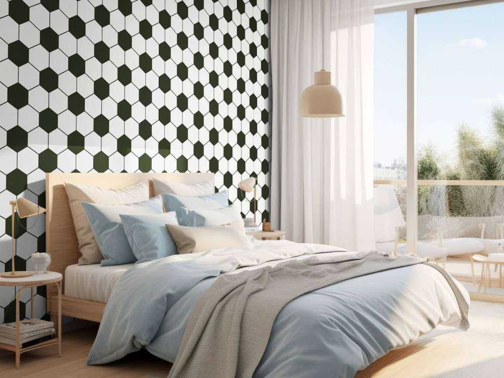 Black and white geometric polygons