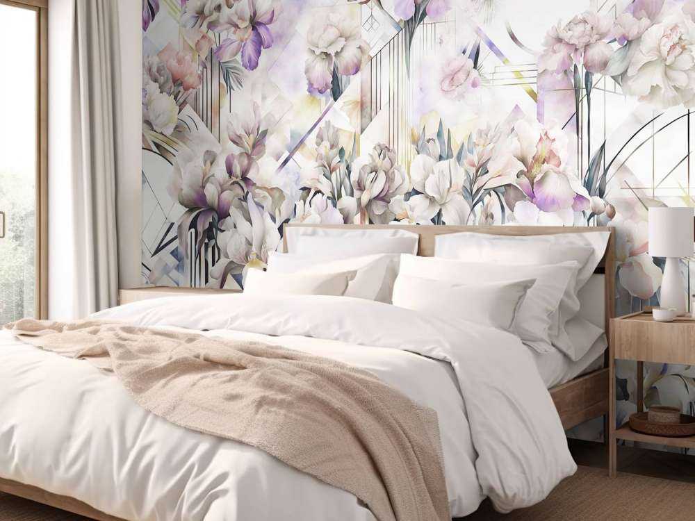 Huge Watercolor Irises Violet