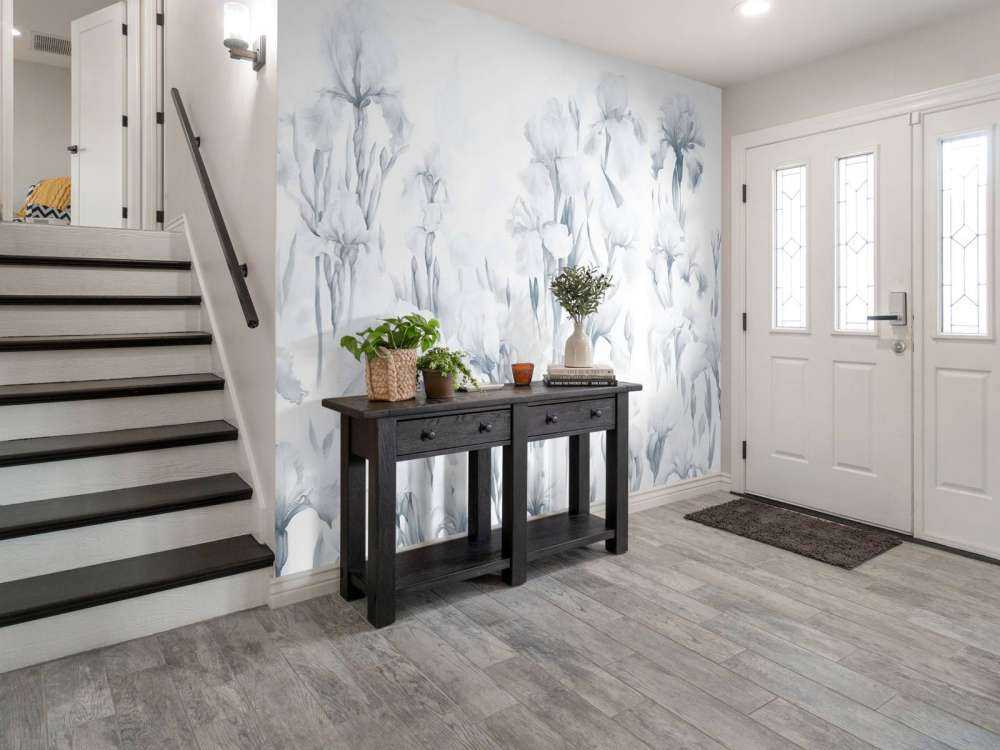 Irises Dance Seamless Cool Blue