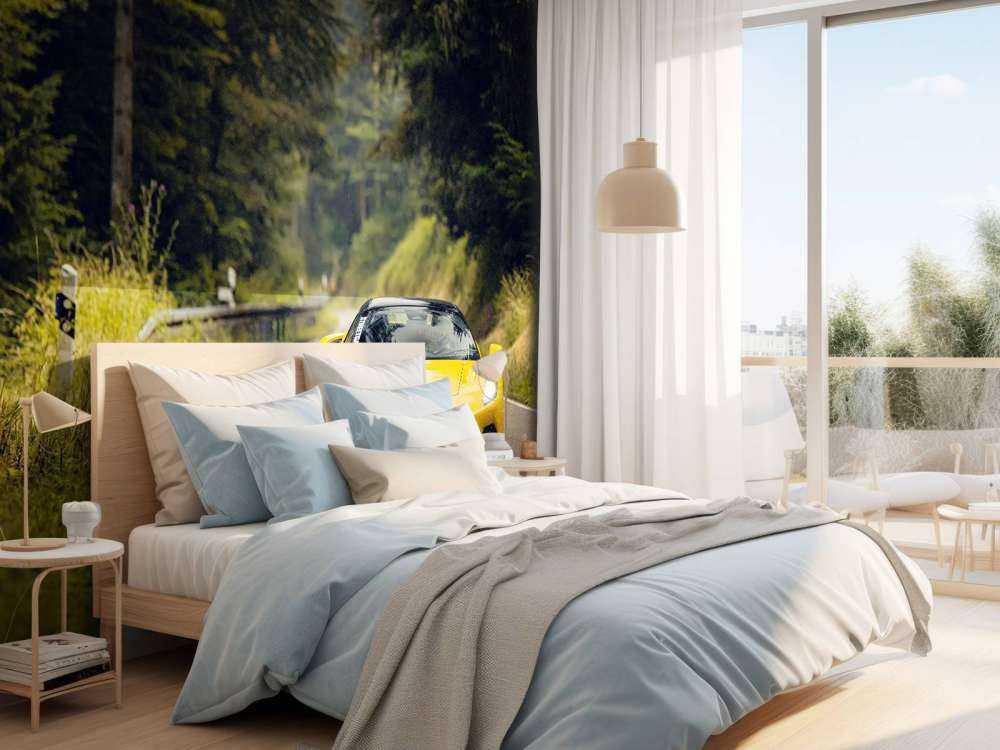 Maserati in the green forest