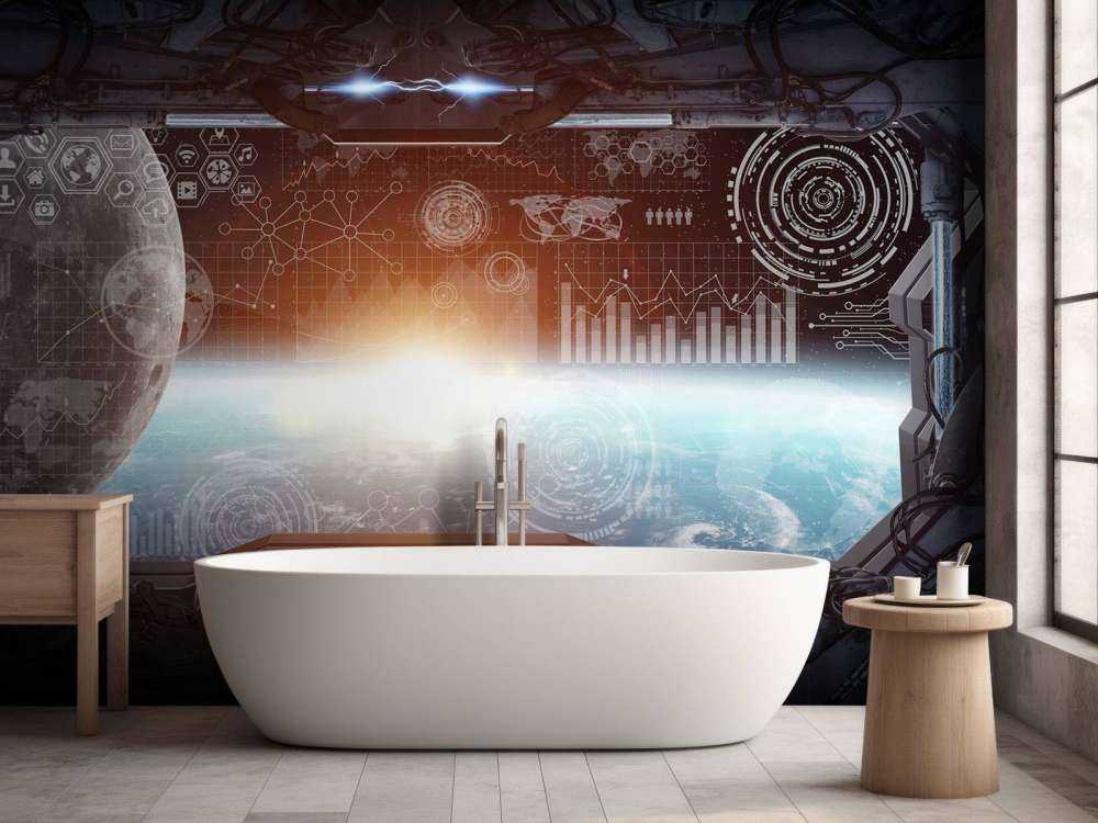 The earth from a space station