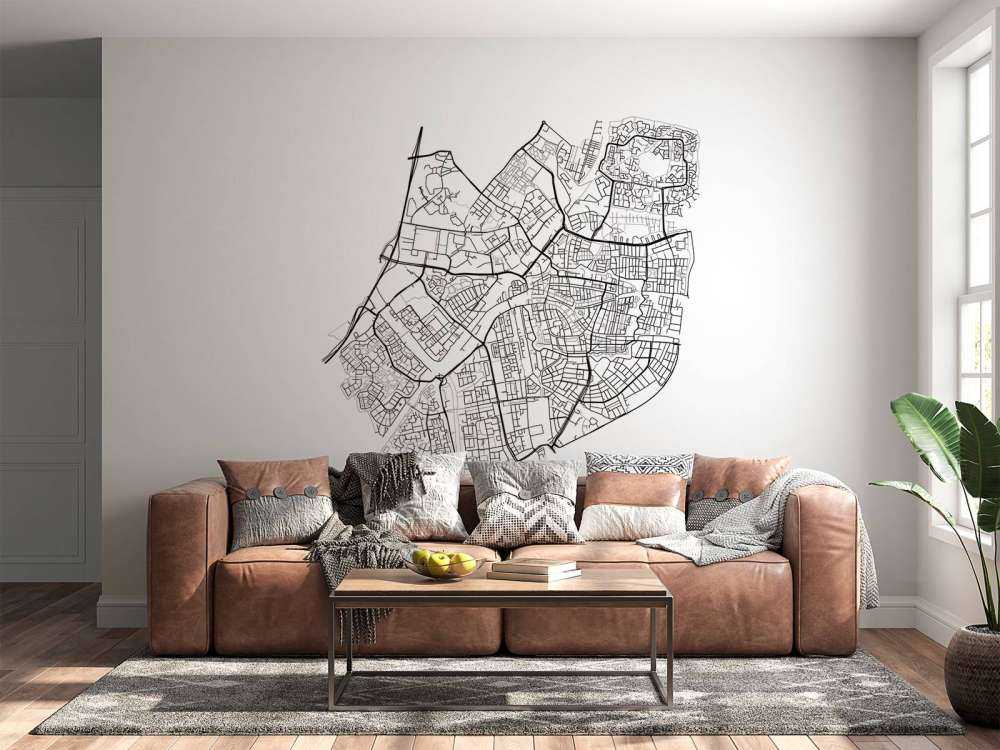 Map of Leiden, white