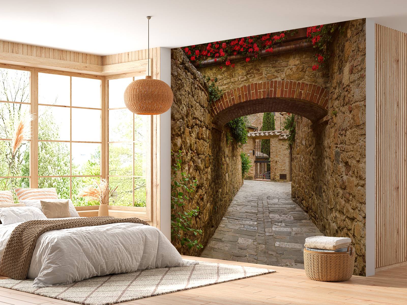 Little arch with red flowers