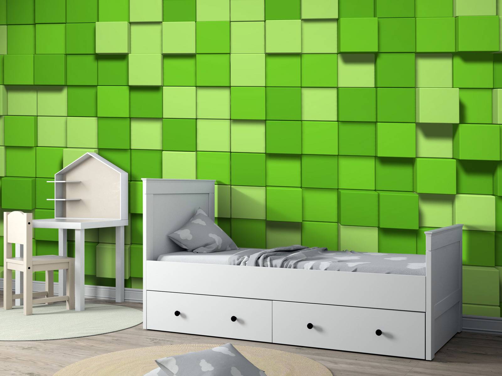 3D Minecraft blocks of grass