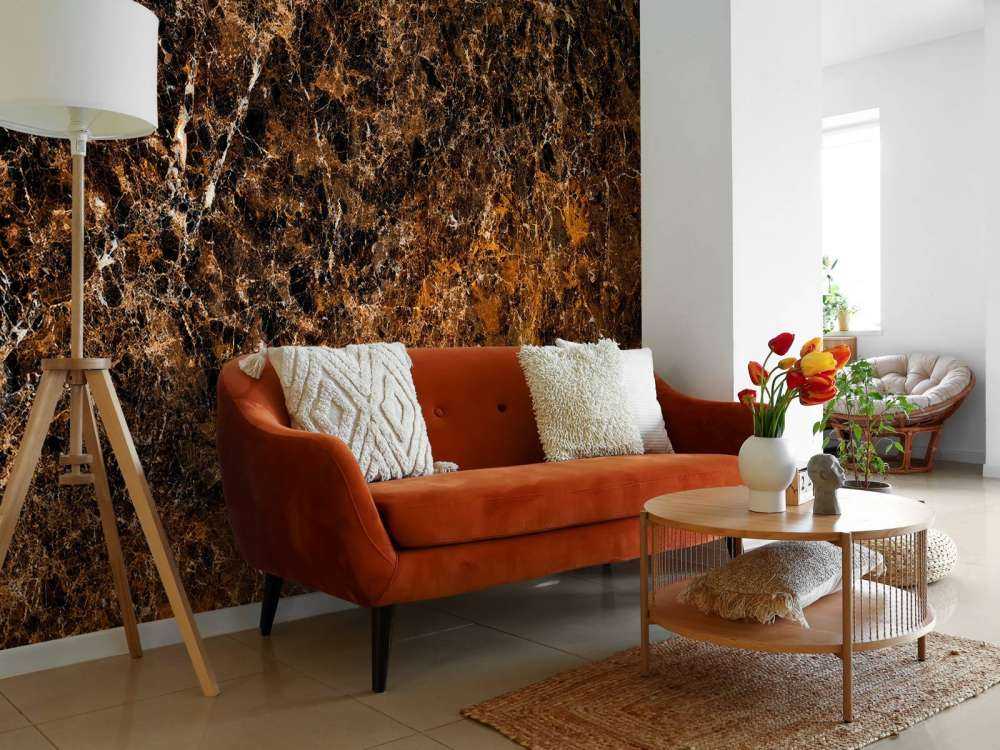 Copper-coloured marble