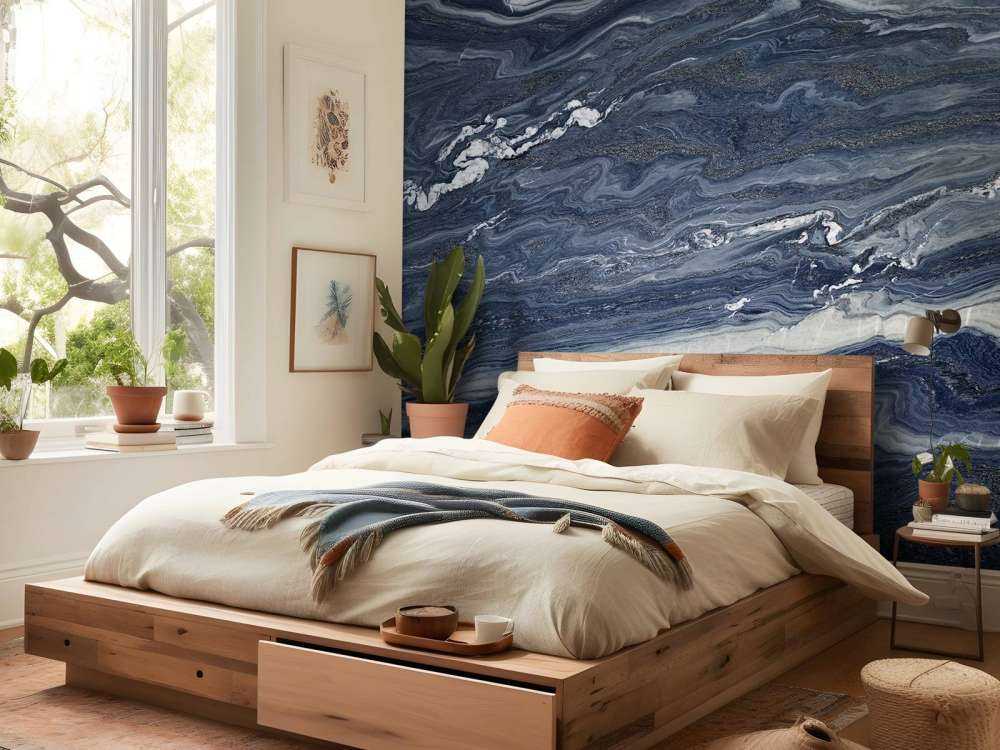 Blue and white marble