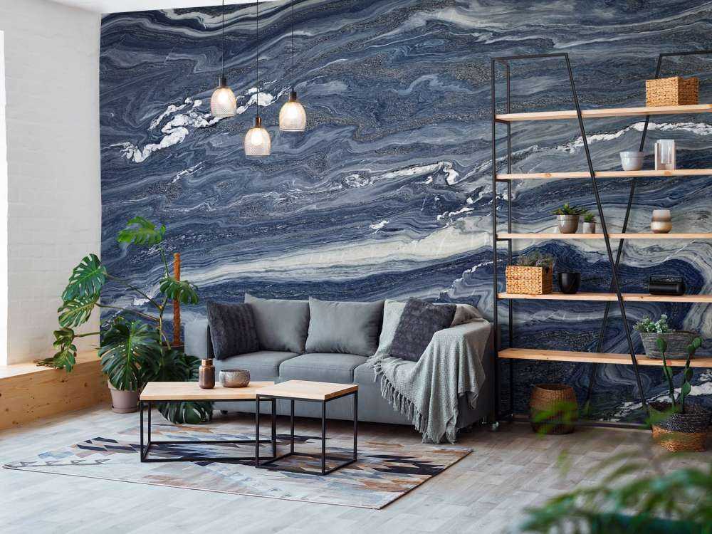 Blue and white marble