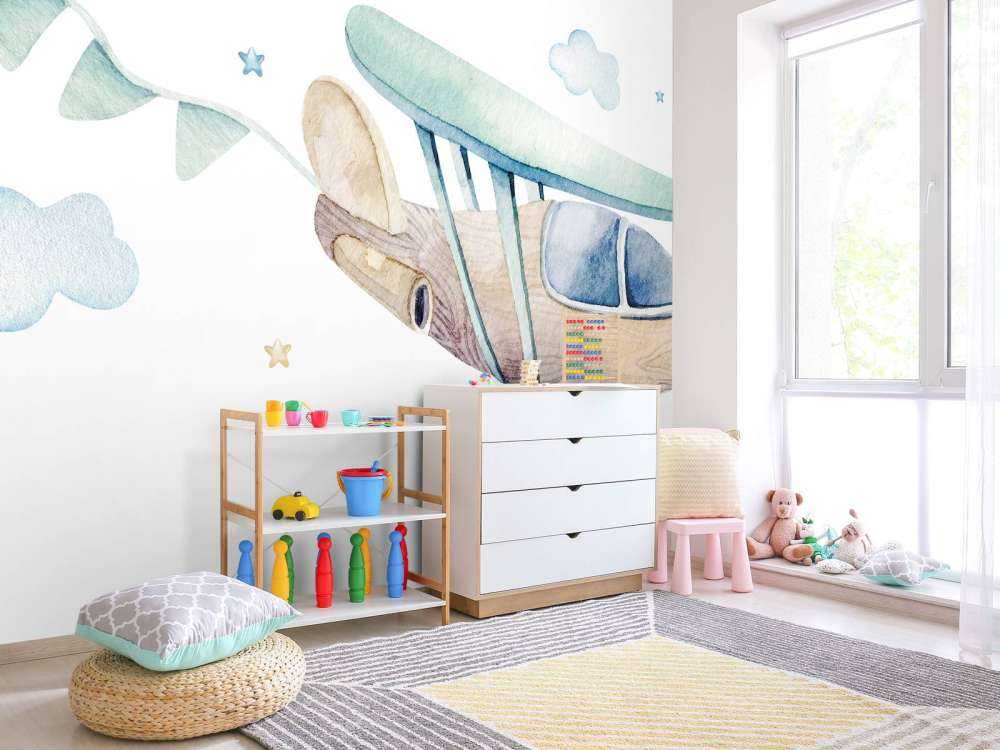 Watercolor airplane