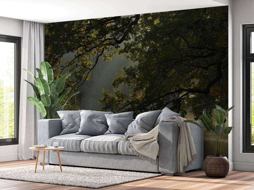 Overhanging branches above the water