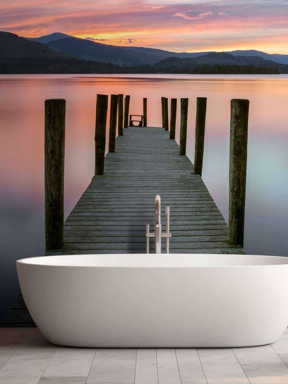 Scaffolding at pink sunset