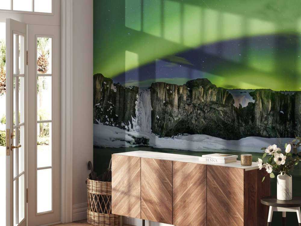 Panorama photo of the Northern Lights