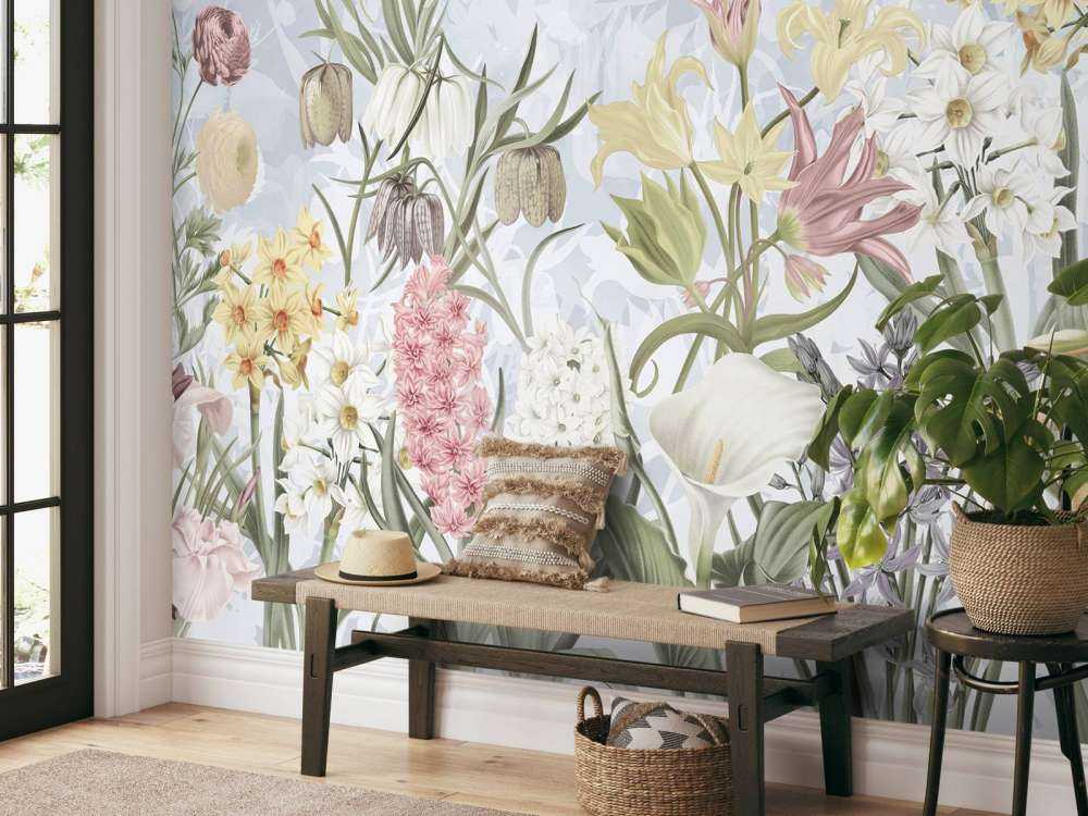 Spring Flowers - Soft Sky Blue