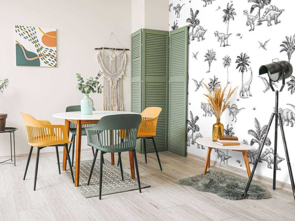 Dino pattern in black and white