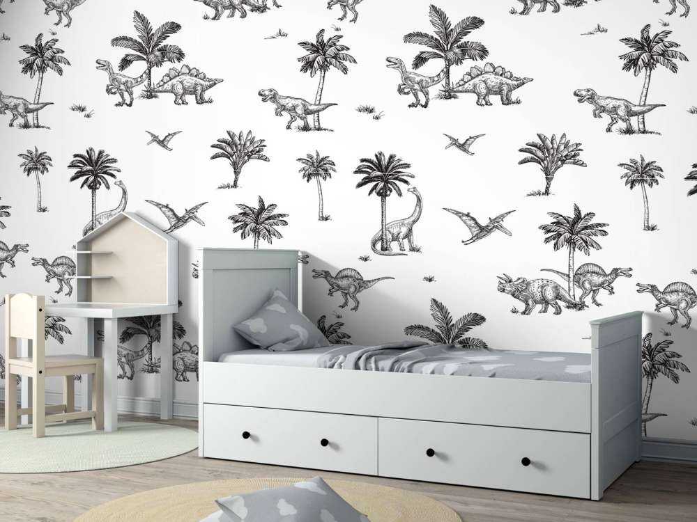 Dino pattern in black and white