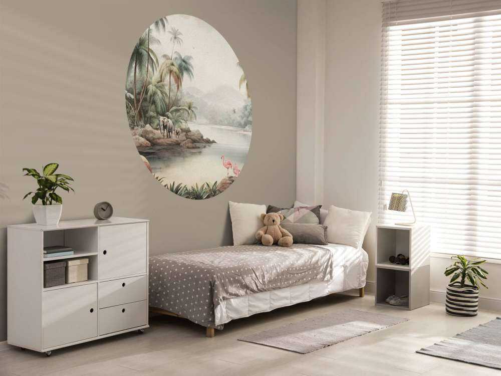 Jungle landscape with animals in color