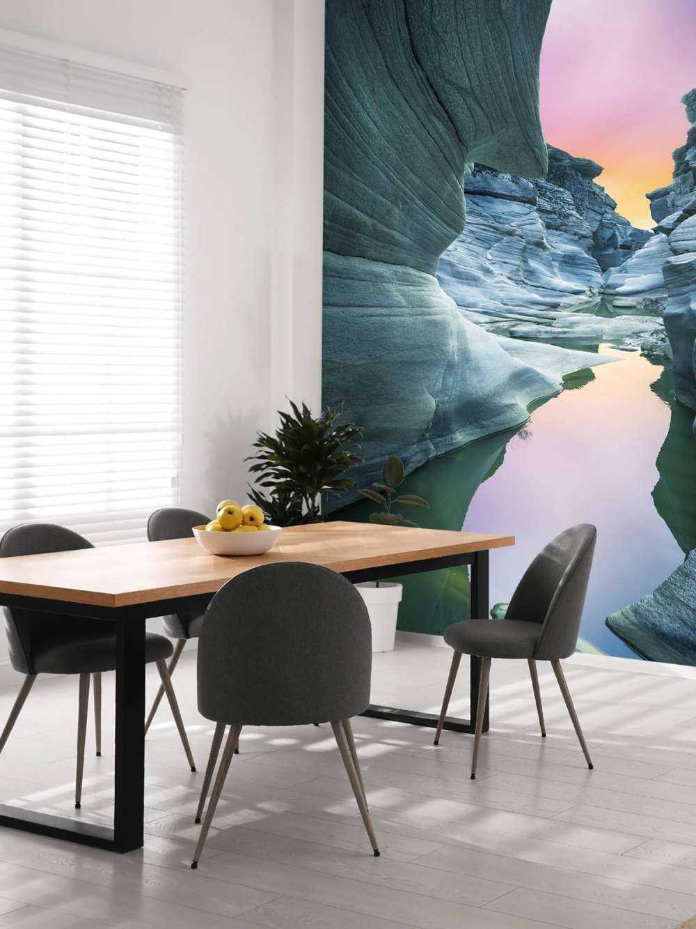 Cave with coloured sky