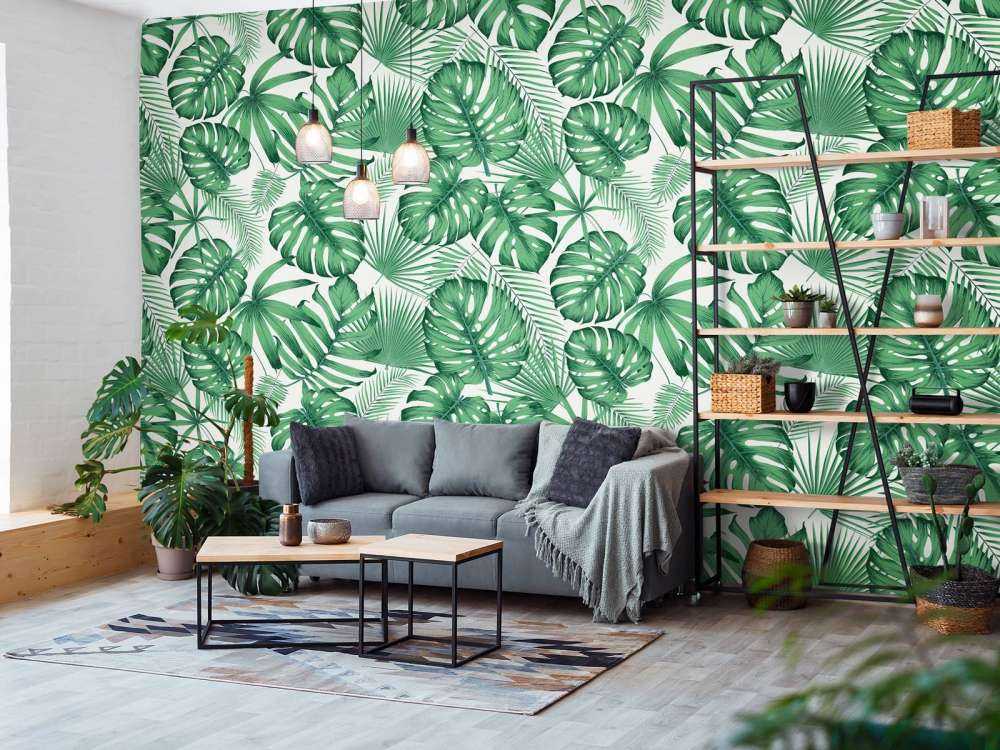 Tropical leaves, green