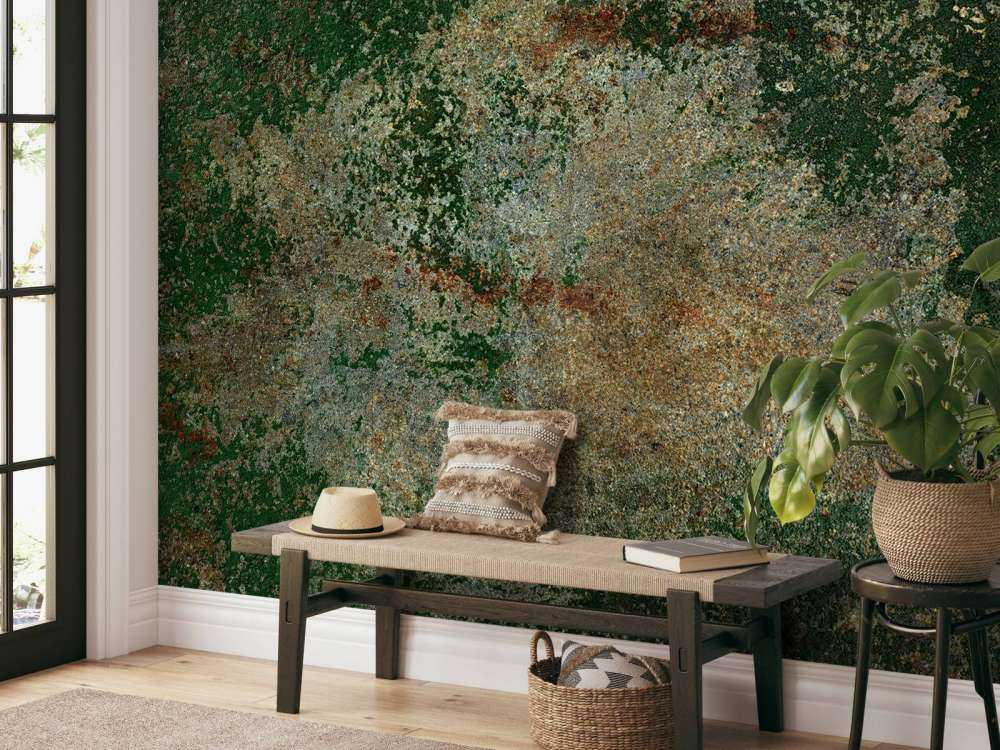 Industrial green metal structure