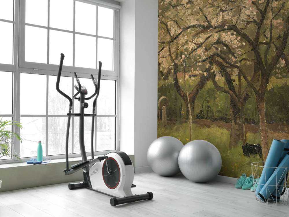 Flowering tree in an orchard