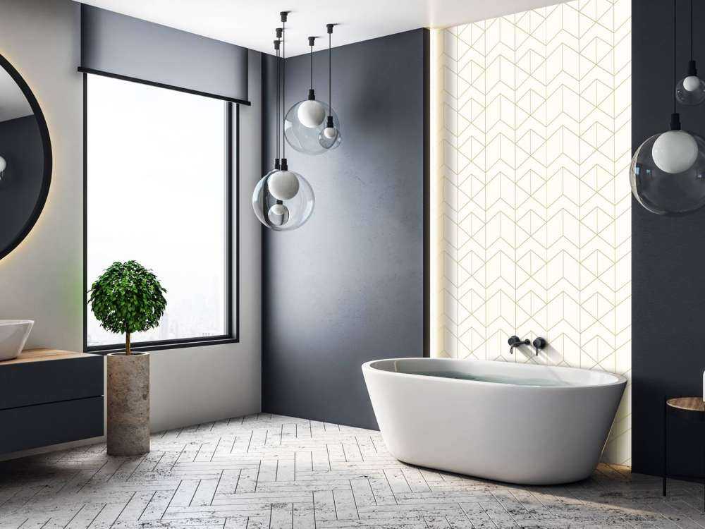 Geometric white tiles