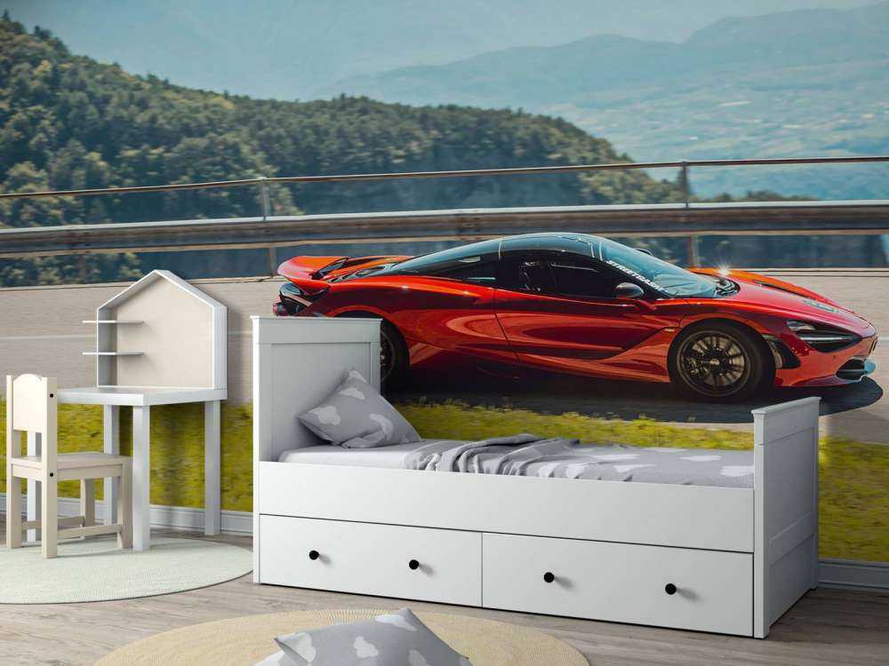 Driving through mountain scenery