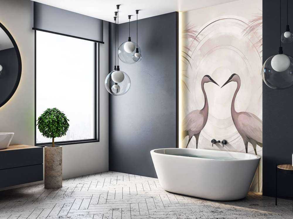 Cranes at Sunset Pink