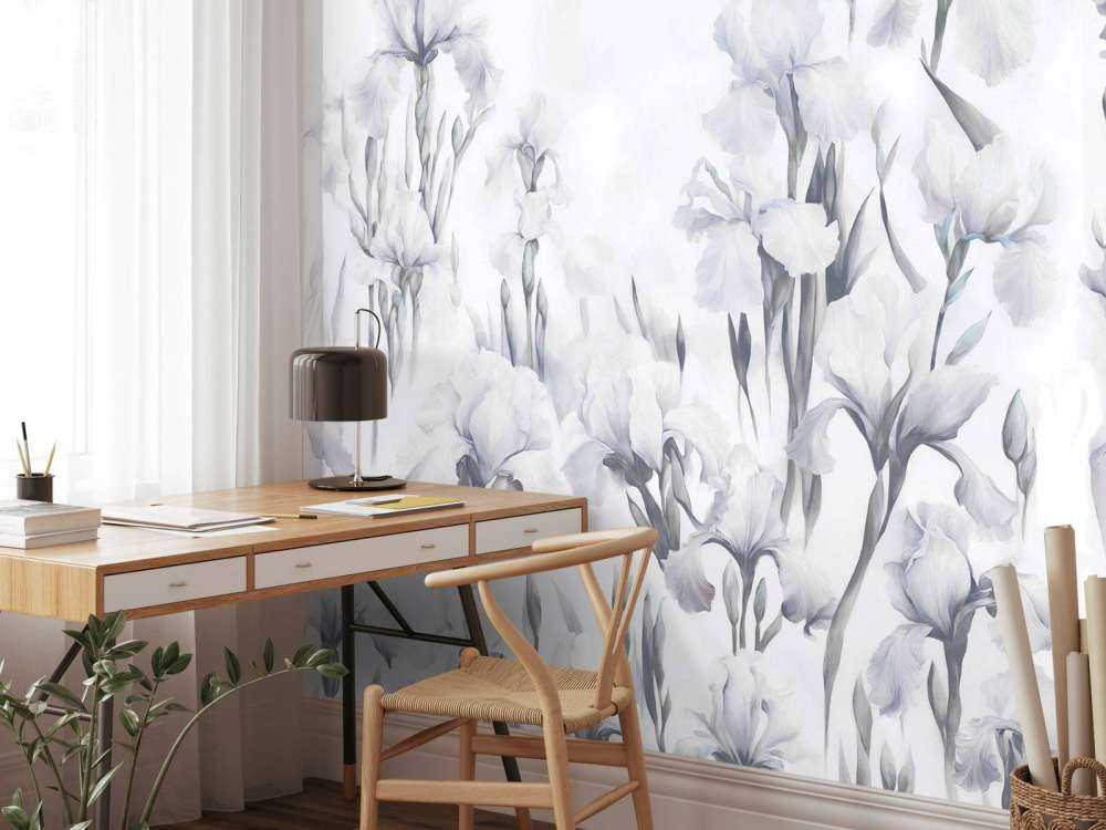 Irises Dance Seamless Gray