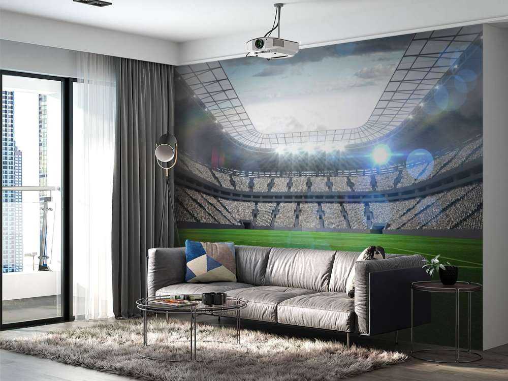 Stadium with an open roof