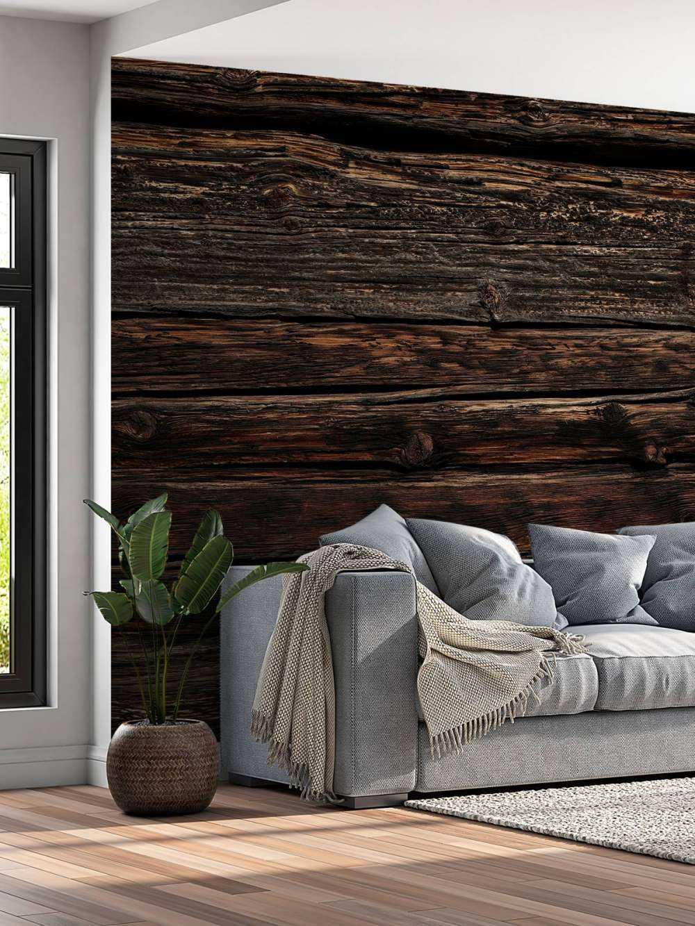 Dark old horizontal wood